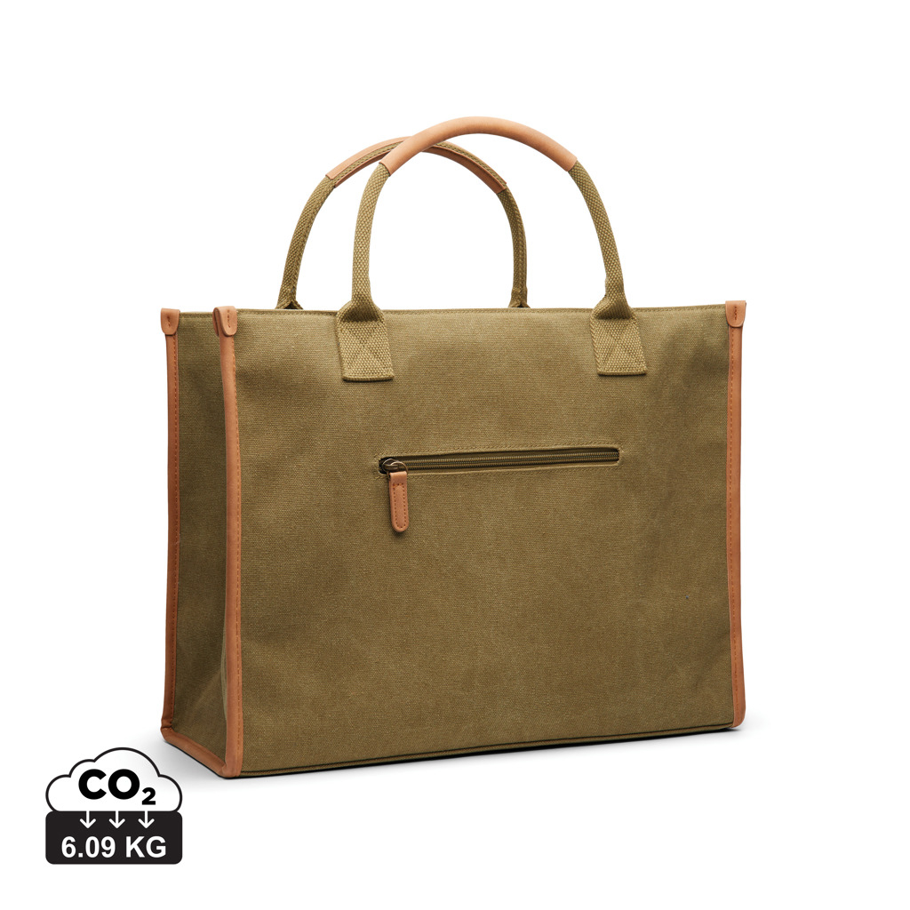 Sac cabas ordinateur 17" publicitaire en toile Bosler VINGA Vert 